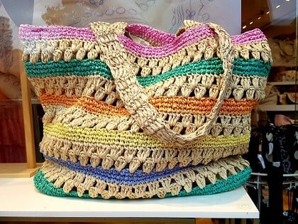 Crochet Bag, Rainbow Heart Handbag Mini heart bunting, patt no28, in both  uk and us terms